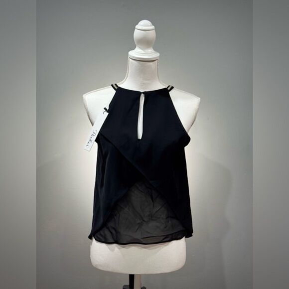SALE! Black Parker Chain Halter Blouse Size S NWT - Picture 1 of 6